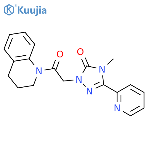 4-methyl-1-[2-oxo-2-(1,2,3,4-tetrahydroquinolin-1-yl)ethyl]-3-(pyridin-2-yl)-4,5-dihydro-1H-1,2,4-triazol-5-one structure