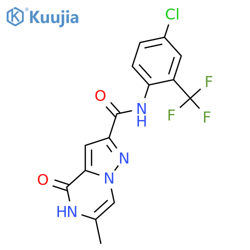 N-[4-chloro-2-(trifluoromethyl)phenyl]-6-methyl-4-oxo-4H,5H-pyrazolo[1,5-a]pyrazine-2-carboxamide structure