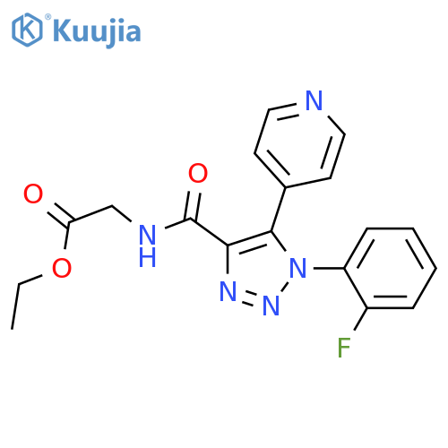 ethyl 2-{[1-(2-fluorophenyl)-5-(pyridin-4-yl)-1H-1,2,3-triazol-4-yl]formamido}acetate structure