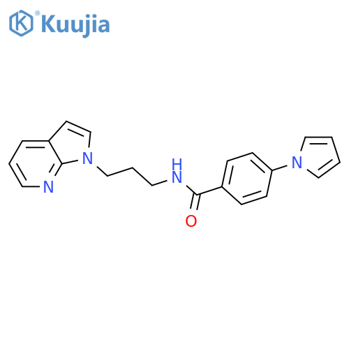 4-(1H-pyrrol-1-yl)-N-(3-{1H-pyrrolo[2,3-b]pyridin-1-yl}propyl)benzamide structure