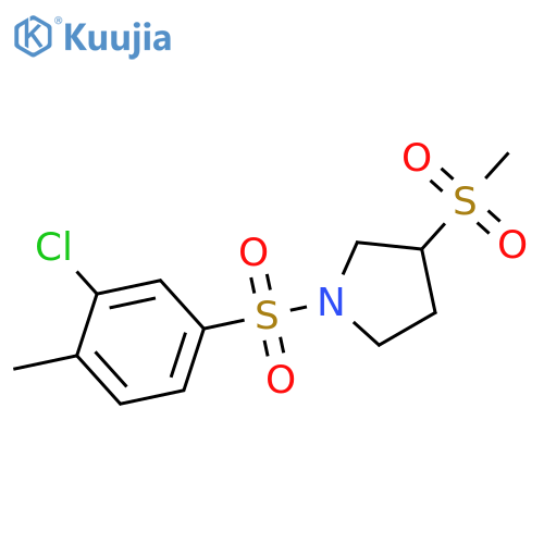 1-(3-chloro-4-methylbenzenesulfonyl)-3-methanesulfonylpyrrolidine structure