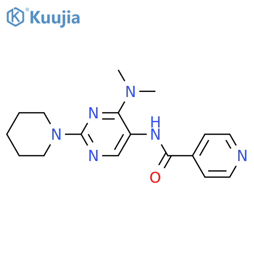 N-[4-(dimethylamino)-2-(piperidin-1-yl)pyrimidin-5-yl]pyridine-4-carboxamide structure