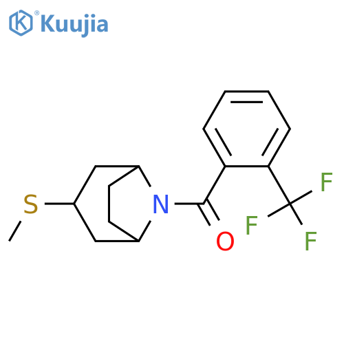 3-(methylsulfanyl)-8-[2-(trifluoromethyl)benzoyl]-8-azabicyclo[3.2.1]octane structure