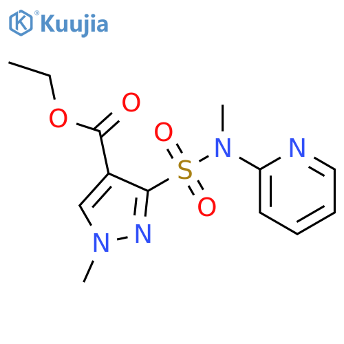 1H-Pyrazole-4-carboxylicacid, 1-methyl-3-[(methyl-2-pyridinylamino)sulfonyl]-, ethyl ester structure