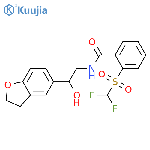 2-difluoromethanesulfonyl-N-[2-(2,3-dihydro-1-benzofuran-5-yl)-2-hydroxyethyl]benzamide structure