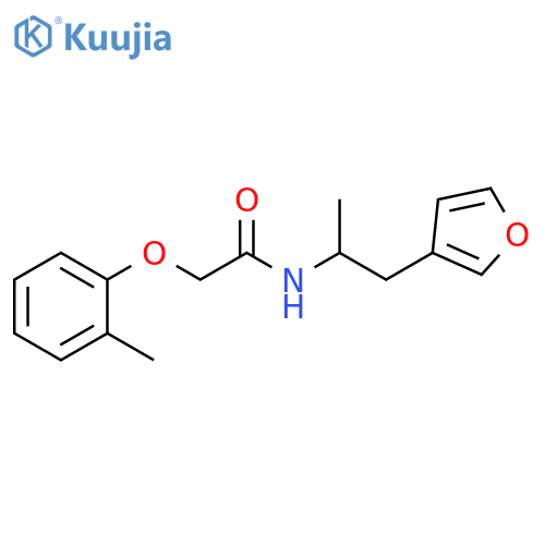 N-[1-(furan-3-yl)propan-2-yl]-2-(2-methylphenoxy)acetamide structure