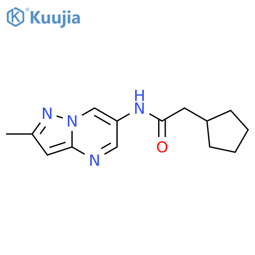 2-cyclopentyl-N-{2-methylpyrazolo[1,5-a]pyrimidin-6-yl}acetamide structure