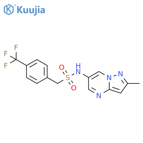 N-{2-methylpyrazolo[1,5-a]pyrimidin-6-yl}-1-[4-(trifluoromethyl)phenyl]methanesulfonamide structure