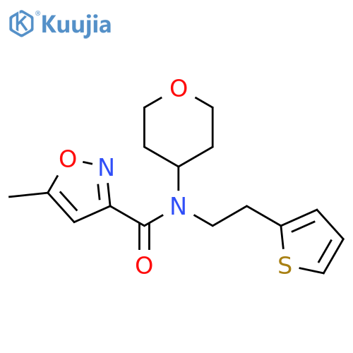 5-methyl-N-(oxan-4-yl)-N-[2-(thiophen-2-yl)ethyl]-1,2-oxazole-3-carboxamide structure