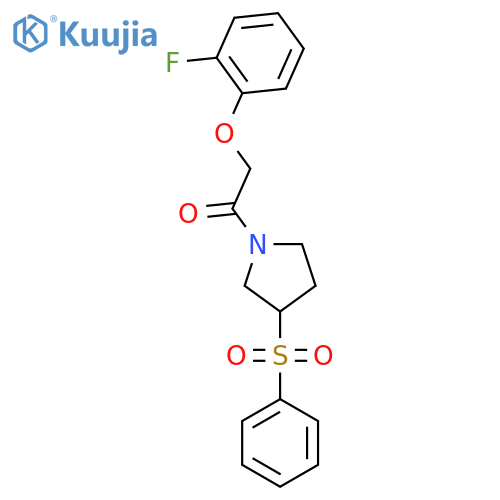 1-[3-(benzenesulfonyl)pyrrolidin-1-yl]-2-(2-fluorophenoxy)ethan-1-one structure