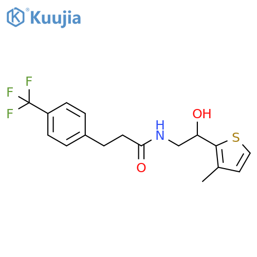 N-[2-hydroxy-2-(3-methylthiophen-2-yl)ethyl]-3-[4-(trifluoromethyl)phenyl]propanamide structure
