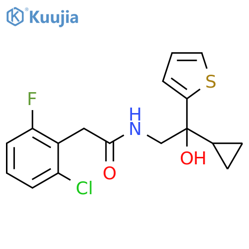 2-(2-chloro-6-fluorophenyl)-N-[2-cyclopropyl-2-hydroxy-2-(thiophen-2-yl)ethyl]acetamide structure
