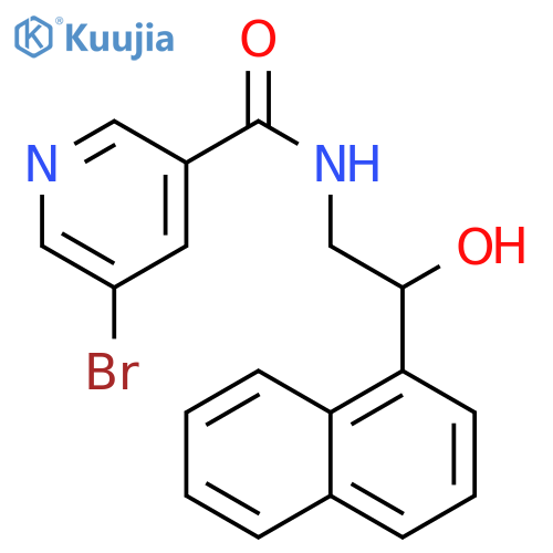 5-bromo-N-[2-hydroxy-2-(naphthalen-1-yl)ethyl]pyridine-3-carboxamide structure