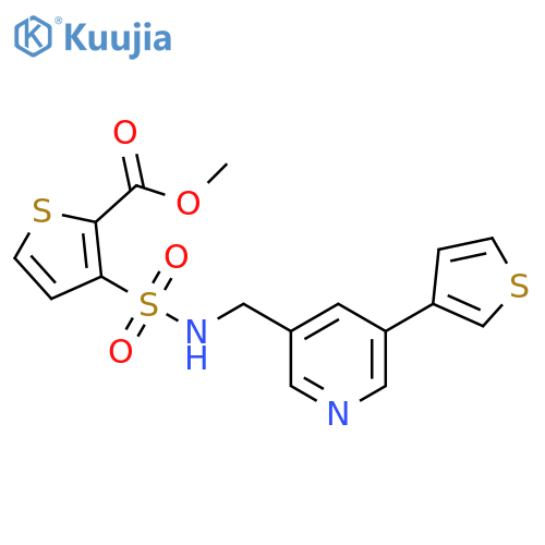 Methyl 3-[[[[5-(3-thienyl)-3-pyridinyl]methyl]amino]sulfonyl]-2-thiophenecarboxylate structure