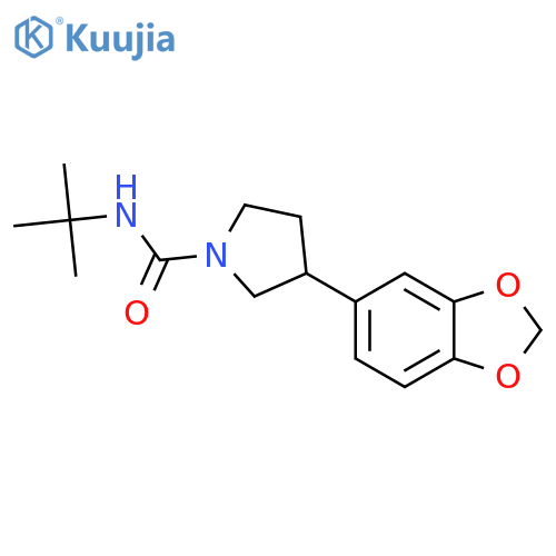 3-(benzo[d][1,3]dioxol-5-yl)-N-(tert-butyl)pyrrolidine-1-carboxamide structure
