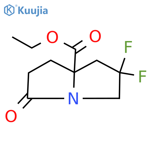 Ethyl 6,6-difluoro-3-oxo-1,2,5,7-tetrahydropyrrolizine-8-carboxylate structure
