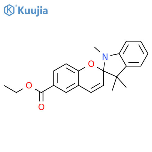 Spiro[2H-1-benzopyran-2,2'-[2H]indole]-6-carboxylic acid, 1',3'-dihydro-1',3',3'-trimethyl-, ethyl ester structure