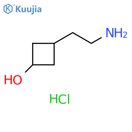 3-(2-aminoethyl)cyclobutan-1-ol hydrochloride structure