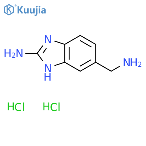 5-(aminomethyl)-1H-1,3-benzodiazol-2-amine dihydrochloride structure