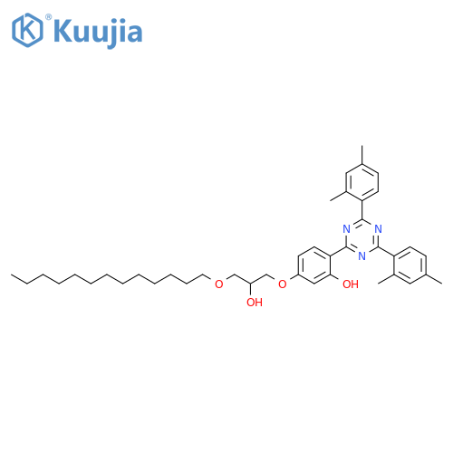 Phenol,2-[4,6-bis(2,4-dimethylphenyl)-1,3,5-triazin-2-yl]-5-[2-hydroxy-3-(tridecyloxy)propoxy]- structure