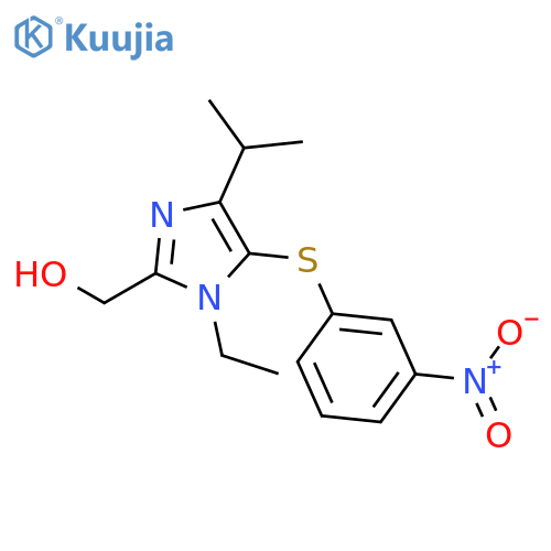 {1-ethyl-4-(1-methylethyl)-5-[(3-nitrophenyl)sulfanyl]-1H-imidazol-2-yl}methanol structure