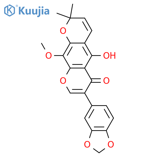 3',4'-Methlenedioxy-8-methoxy-5-hydroxy-6'',6''-dimethylchromeno-[2'',3'':7,6]-isoflavone structure