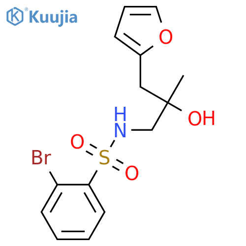 2-bromo-N-{2-[(furan-2-yl)methyl]-2-hydroxypropyl}benzene-1-sulfonamide structure