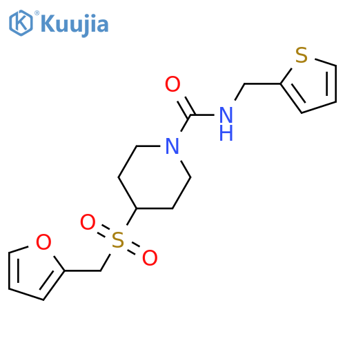 4-[(furan-2-yl)methanesulfonyl]-N-[(thiophen-2-yl)methyl]piperidine-1-carboxamide structure