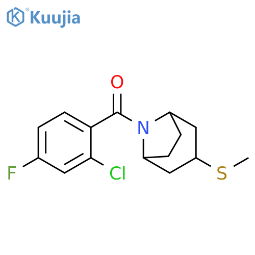 (2-chloro-4-fluorophenyl)-(3-methylsulfanyl-8-azabicyclo[3.2.1]octan-8-yl)methanone structure