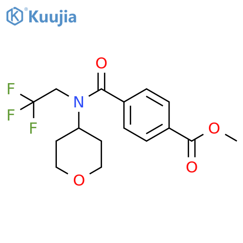 methyl 4-[(oxan-4-yl)(2,2,2-trifluoroethyl)carbamoyl]benzoate structure