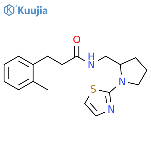 3-(2-methylphenyl)-N-{[1-(1,3-thiazol-2-yl)pyrrolidin-2-yl]methyl}propanamide structure