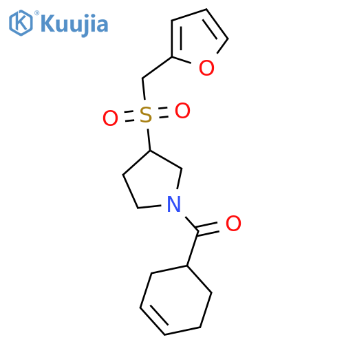 1-(cyclohex-3-ene-1-carbonyl)-3-[(furan-2-yl)methanesulfonyl]pyrrolidine structure