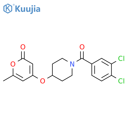 4-[1-(3,4-dichlorobenzoyl)piperidin-4-yl]oxy-6-methylpyran-2-one structure