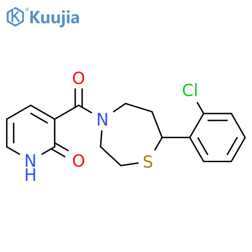 3-[7-(2-chlorophenyl)-1,4-thiazepane-4-carbonyl]-1,2-dihydropyridin-2-one structure