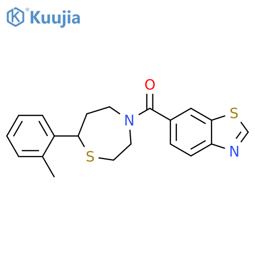 6-[7-(2-methylphenyl)-1,4-thiazepane-4-carbonyl]-1,3-benzothiazole structure