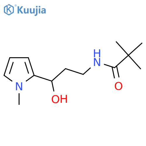 N-[3-hydroxy-3-(1-methyl-1H-pyrrol-2-yl)propyl]-2,2-dimethylpropanamide structure