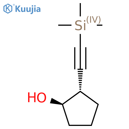 (1R,2S)-2-[2-(trimethylsilyl)ethynyl]cyclopentan-1-ol structure