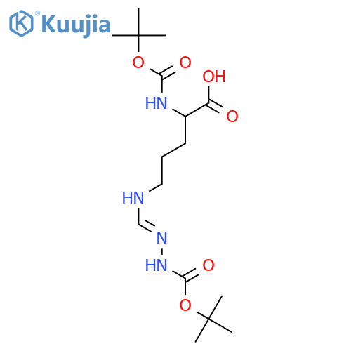 L-Ornithine,N2-[(1,1-dimethylethoxy)carbonyl]-N5-[[[(1,1-dimethylethoxy)carbonyl]amino]iminomethyl]- structure