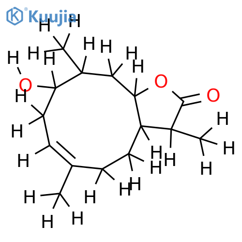 (11R)-3alpha,6alpha-dihydroxy-4betaH-germacr-1(10)t-en-12-oic acid-6-lactone structure