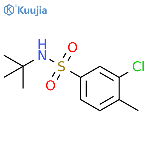N-tert-butyl-3-chloro-4-methylbenzene-1-sulfonamide structure