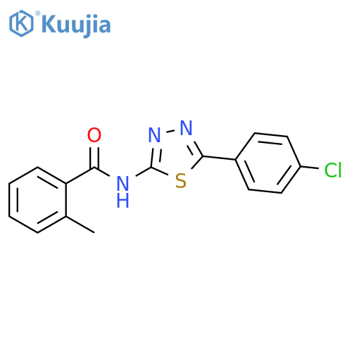 N-5-(4-chlorophenyl)-1,3,4-thiadiazol-2-yl-2-methylbenzamide structure