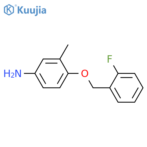 Benzenamine, 4-[(2-fluorophenyl)methoxy]-3-methyl- structure