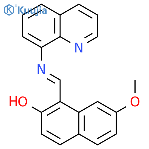 2-Naphthalenol, 7-methoxy-1-[(8-quinolinylimino)methyl]- structure