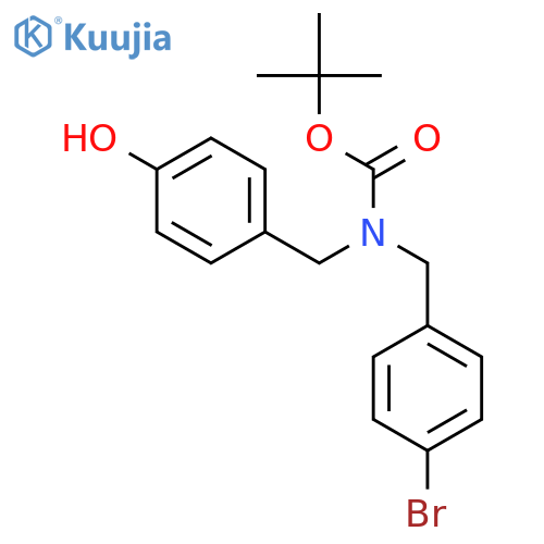 Carbamic acid, N-[(4-bromophenyl)methyl]-N-[(4-hydroxyphenyl)methyl]-, 1,1-dimethylethyl ester structure