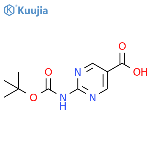 2-(tert-butoxycarbonylamino)pyrimidine-5-carboxylic acid structure