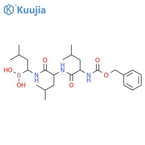 [(1S)-3-methyl-1-[[(2R)-4-methyl-2-[[(2R)-4-methyl-2-(phenylmethoxycarbonylamino)pentanoyl]amino]pentanoyl]amino]butyl]boronic acid structure
