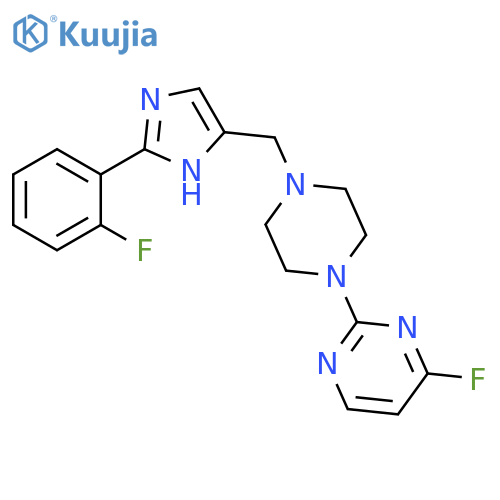 Pyrimidine,4-fluoro-2-[4-[[2-(2-fluorophenyl)-1H-imidazol-4-yl]methyl]-1-piperazinyl]- structure