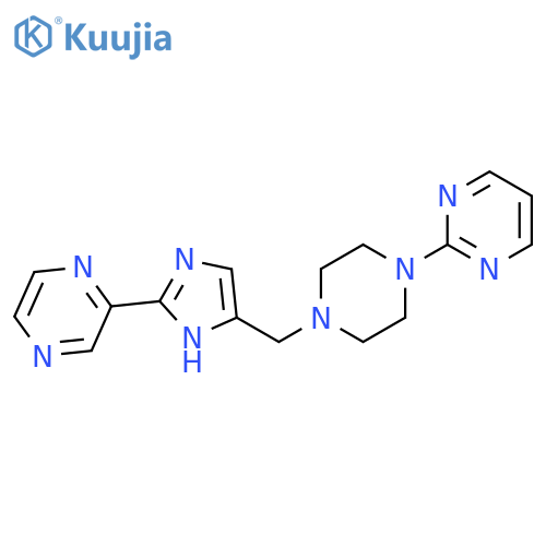 Pyrimidine, 2-[4-[(2-pyrazinyl-1H-imidazol-4-yl)methyl]-1-piperazinyl]- structure