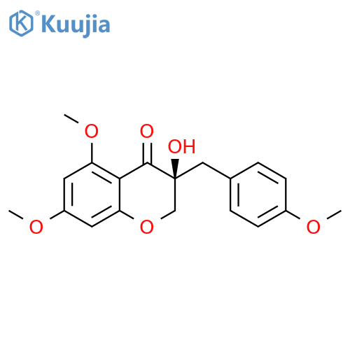 4H-1-Benzopyran-4-one,2,3-dihydro-3-hydroxy-5,7-dimethoxy-3-[(4-methoxyphenyl)methyl]-, (S)- structure