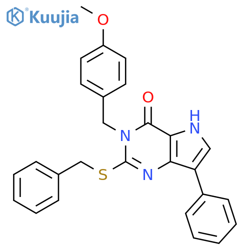 2-(benzylsulfanyl)-3-[(4-methoxyphenyl)methyl]-7-phenyl-3H,4H,5H-pyrrolo[3,2-d]pyrimidin-4-one structure